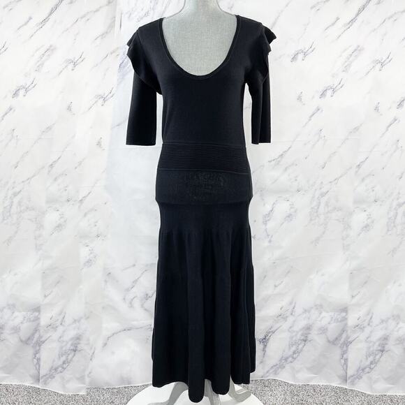 Agnona Dresses & Skirts - Agnona | Black Wool Knit Maxi Dress | Sz IT 44 / US 8